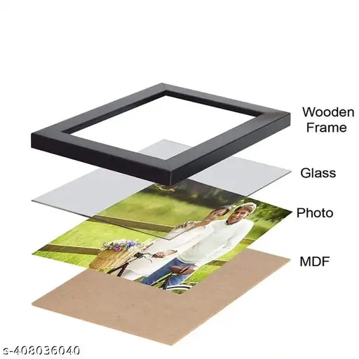 Photo Frame For Wall Set Of 11 Black Picture Frames For Home Decoration, Wall Decor Ecoseries -Size - 4X6-6 5X7-4 8X10-1 Inches Frame ,Synthetic Black Wood ( Black 4X6-6 5X7-4 8X10-1 )