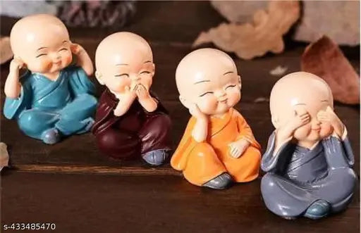 IMPORTED ORIGINAL LITTLE BABY MONK- SET OF 4 MONK SET WITH BOX PACKING