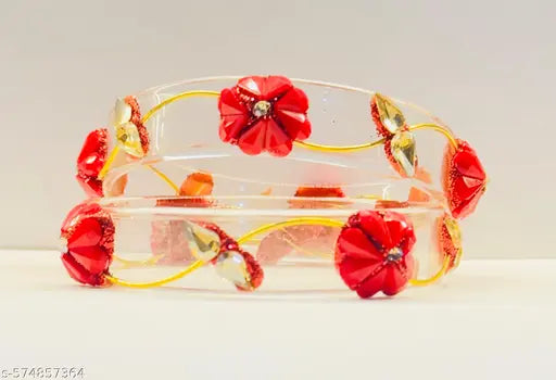 New latest red colors borocil kangan 2 pcs set for women's and girls