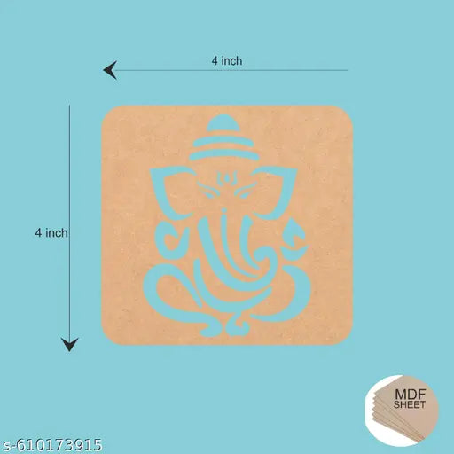 WallArts Diwali Rangoli Stencil Designs Set of 12 Pieces 4x4 Inch, MDF Rangoli Making Tools for Home Floor Decor, Navratri Festival Decoration, (SM63)