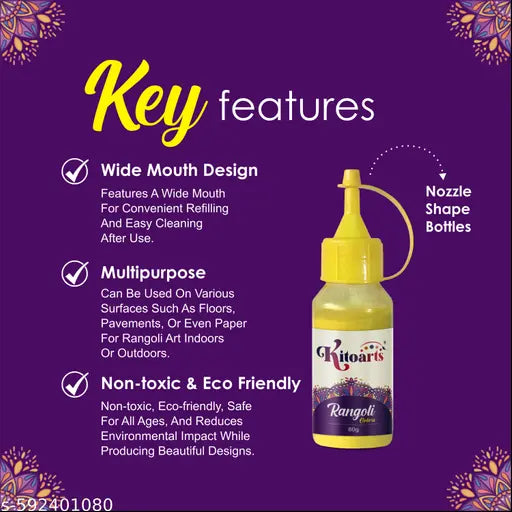 Kitoarts Rangoli Tool Kit, Rangoli Making Tools Kit, Rangoli Set, Rangoli fillers, Rangoli Pen, Rangoli Borders Making Kit,Rangoli Making Equipment, Rangoli Fillers, Rangoli Outline Pen, Rangoli Pen, Rangoli Designs, Art And Craft, Home Decoration, Combo