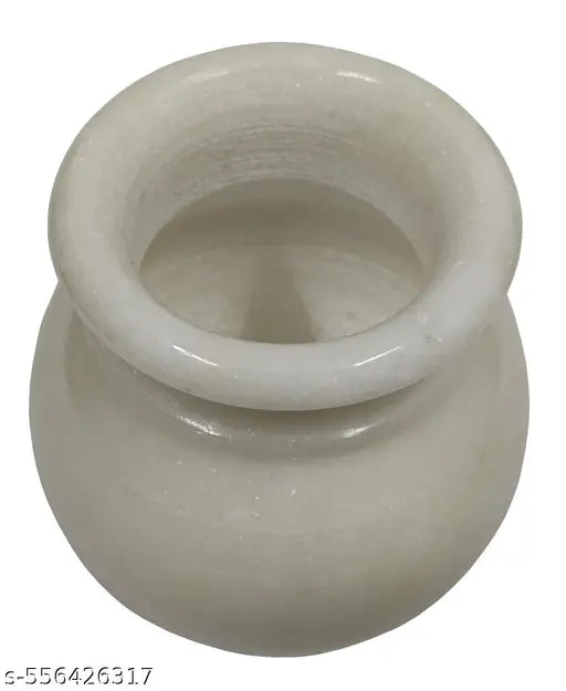 Marble kalash Handcrafted White Pure Marble small Lota for Pooja Marble Kalash White marble vessels Size (Height 7cm) Marble Kalash (White)