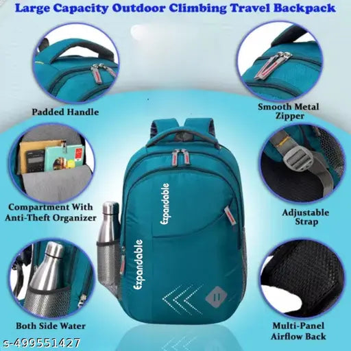 Stylish 35L Waterproof Laptop Backpack for Men & Women - Office, School, college, with free LED watch