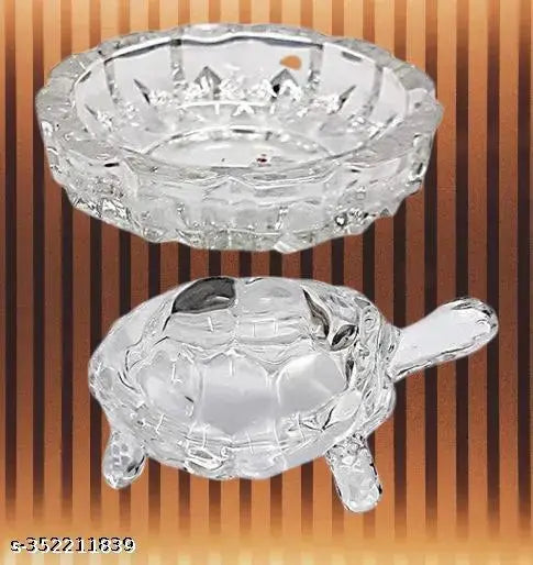 Crystal Tortoise KACHUA with Plate Pond for Career and Good Luck Best for Vastu Home Decor and Gifting Purposes for Diwali Puja and Laxmi Puja Gift diwali gift