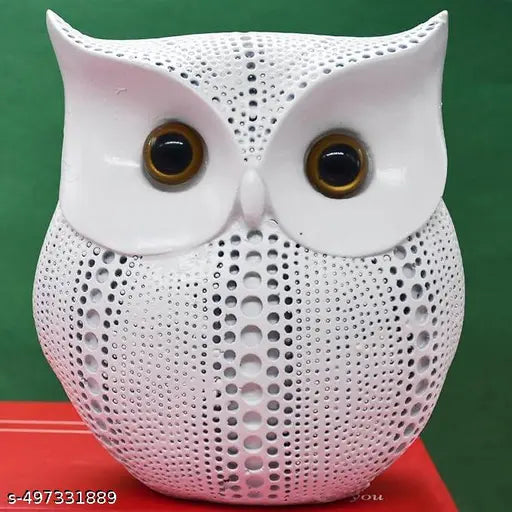 Elegant White Owl Showpiece - Good Luck Vastu Decor for Home & Office