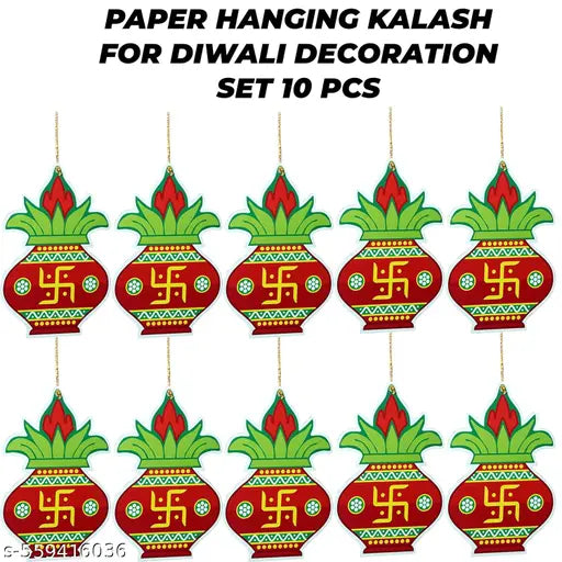 Paper Hanging Kalash for Diwali Decoration Set of 10 Pcs