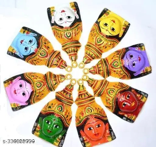 S.S Mart Metal Ashtalakshmi Devi Face Set of 8- each 6.5 Inch