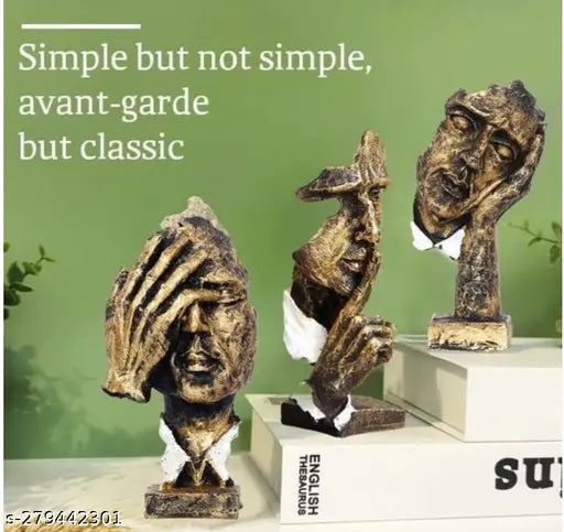 Human Face Showpiece for Home Decor Antique Showpiece for Home Table Decor Decorative Showpiece - 18 cm (Polyresin, Multicolor)