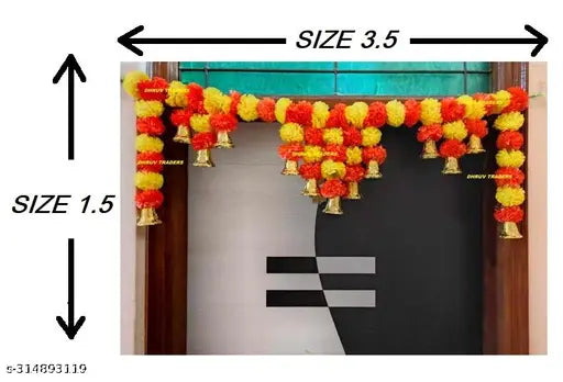 DEITY DT LIFE STYLES Home Décor Artificial yellow and orange flower door hanging traditional navratri and diwali toran