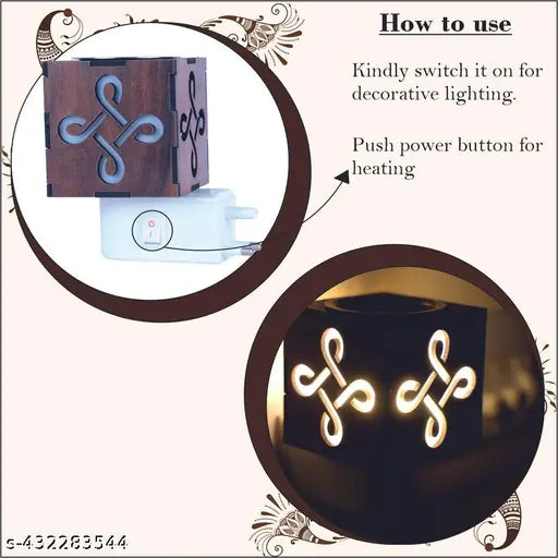 Zuper Kapoor Dani Electrical Camphor Diffuser Glass with On/Off Switch to Toggle Between Burner and Lamp