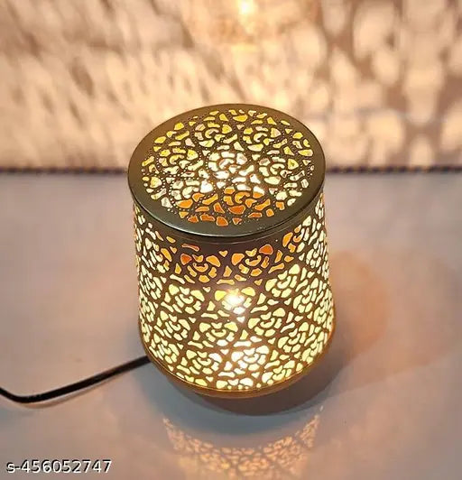 Decorative Electric Moroccan Style,Aroma' Oil Burner (Diffuser) for Home Fragrance with 10ml Aroma' Oil Golden