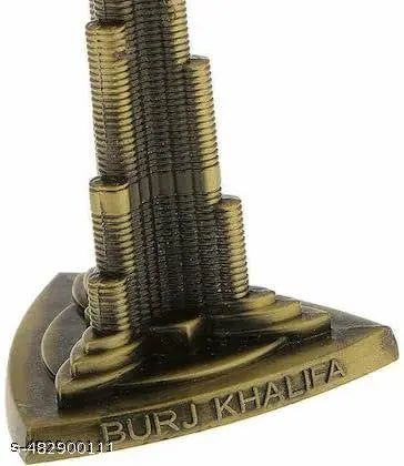 Burj Khalifa Building Replica Statue, Antique Bronze Finish, Dubai Landmark Collectible Model