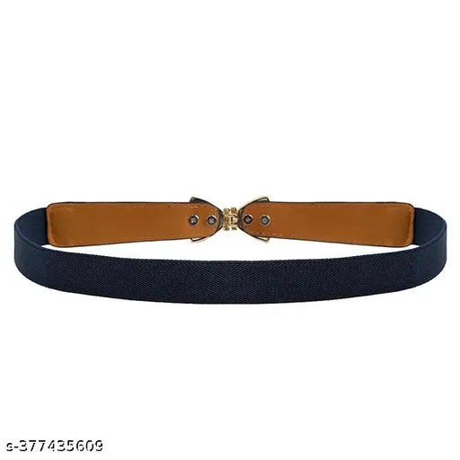 Debelt Womens 1" Width Bow Skinny Elastic Waist Belt Stretchy Belt Thin Belt