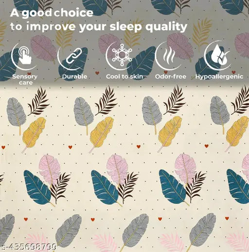 SINGLE BED COTTON BEDSHEET WITH ONE PILLOW COVER