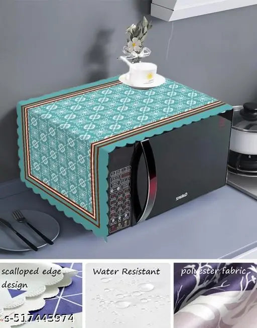 QUEDORIS Waterproof Oven Cover, Designer Microwave Oven Cover Microwave Oven Dust Proof Cover Modern Design Kitchen Decor Cloth, Microwave Oven Cover, Waterproof Modern Design Kitchen Oven Cover Attractive Decorative Dust Proof Appliance Oven Top Cover (1