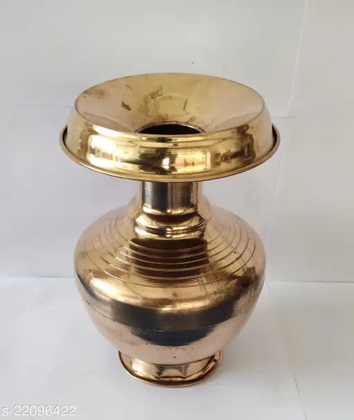 Brass Kalash for Pooja – Heavy Weight Mangal Ghat (23 cm) | Traditional Temple Kalash