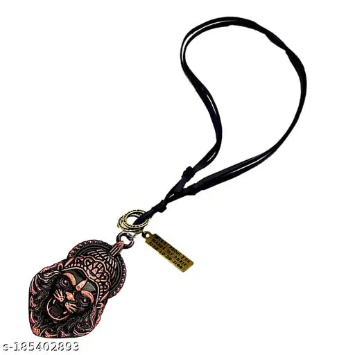 AFH Sri Varaha Lakshmi Narasimha Copper With Adjustable Leather Cord Pendant For Men,Women