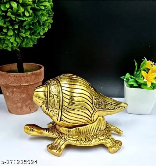 Shankh Tortoise Statue For Vastu, Home For Home,Temple,Office And Gifting Purpose Luck, Happiness Metal Size