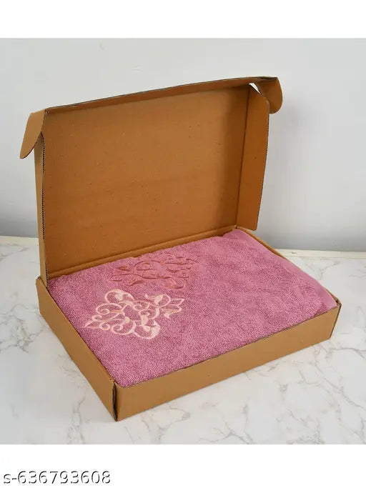 650 GSM 100% Cotton Bath Towel with Embroidery