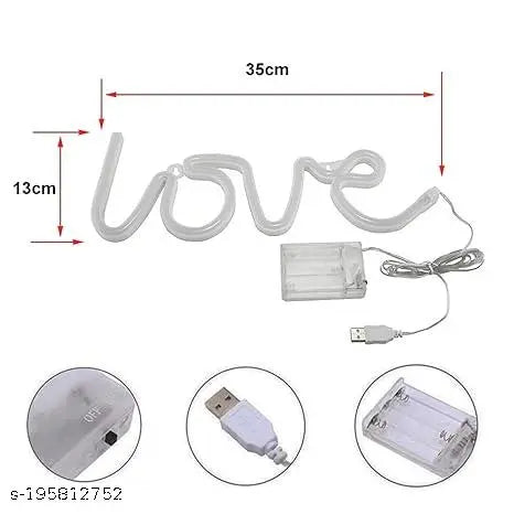 X4cart pack of 1 Love Neon Led Light Sign for Love Room Decoration Accessory, Table Decoration, Gifts, Night Light with (USB)(PINK) || Love light lamp || Love Neon Lights || Love Lighting gift ||Love Lights || Love Neon Light