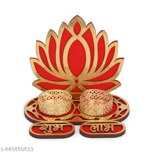 Lotus Tealight Candle Holder - 6 Inch, Pack of 2 | Lotus Shape Tealight Candle Holder for Indian Decorations for Home | T Light Holder for Diwali, Indian Wedding Decorations, Navratri