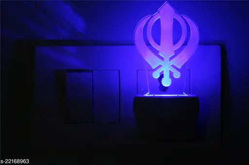 Afast 3D Illusion Sikh Khanda LED Night Lamp