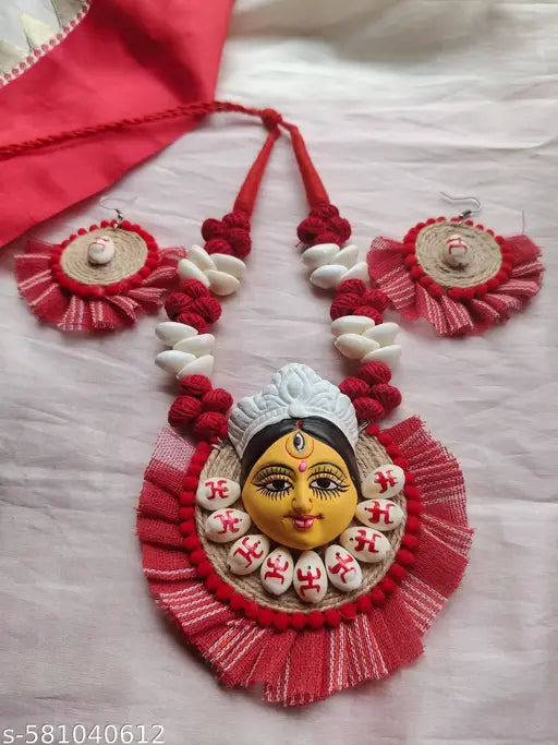 Fabric durga jewellery set