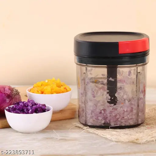 Wonderchef Glory String Vegetable Chopper with 6 Sharp SS Blade, Anti Slip Silicon Base Ring, Air Tight Lid, 900Ml