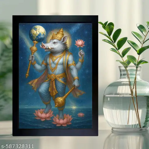 Varaha Swamy Photo Frame | Varaha  Amma Photo Frame Wall Painting For Home Decoration And Pooja Room ( 7x9 ) Inch