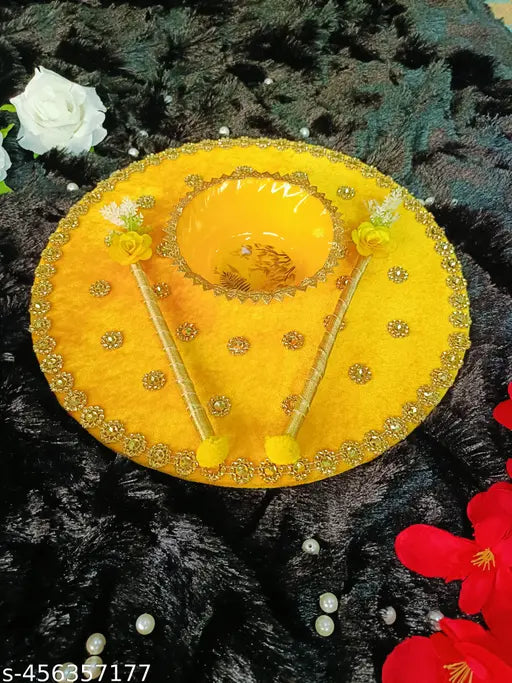 Wedding special Golden Star Haldi Platter H002