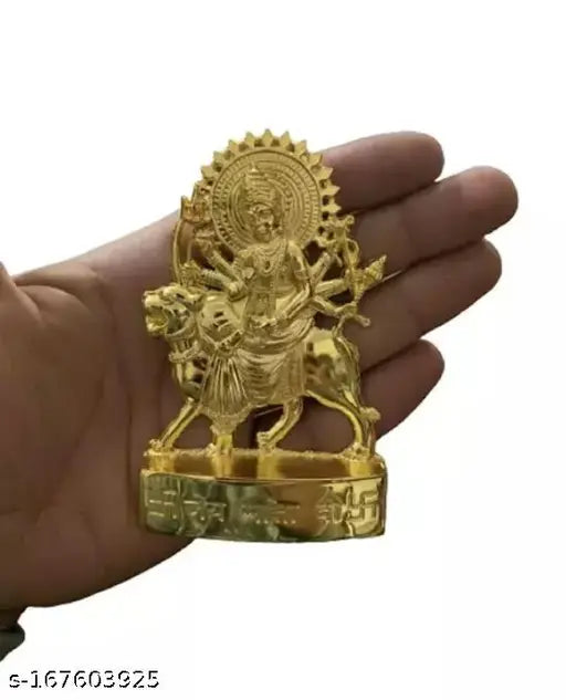 Traditional Handmade Brass MATA Durga/Maa Ambe Murti idol for Home-Office Decor-Car Dashboard