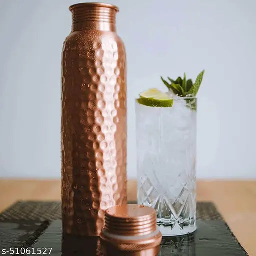 Hammered Copper Water Bottle, Leakage proof, Sturdy and Matt Finish Bottles