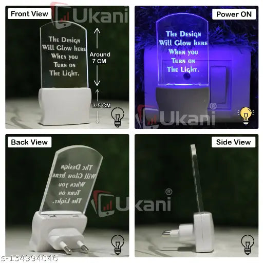 Ukani ALPHABET S Acrylic 3D Optical Illusion Night Lamp, RGB 7 Colors Auto Colour Changing LED Plug and Play Night Light, Office Day Light, For Home and Office Use, Best for Gift, Multicolour - 7CM+3.5CM