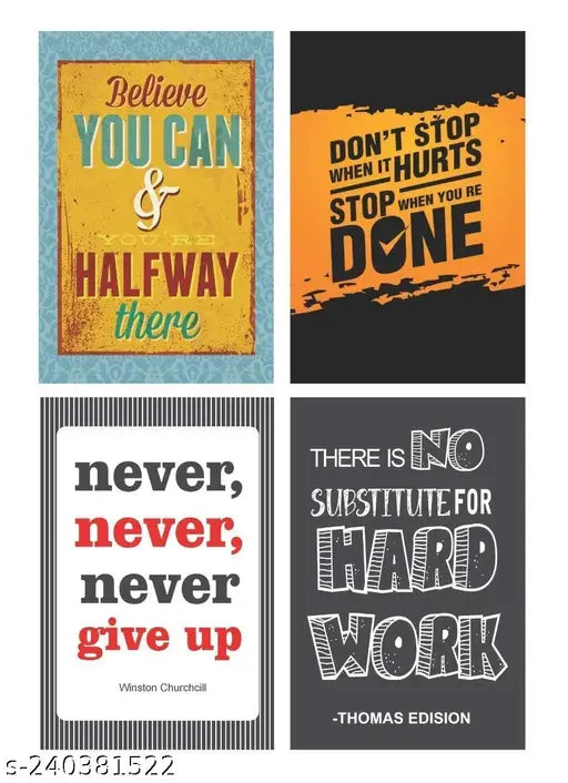 Pack of 10 Inspirational Motivational Wall Abstract Poster|| Motivational Wall Poster|| A4 Size Best Poster Fine Art Print