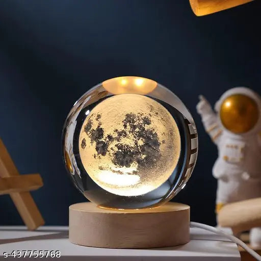 Rolexexplorer Universe Crystals Ball Night Light,2.4 Inchs Glass Ball Night LED Lamp with Woodern Base,Decorations Gifts for Men,Women,Kids,Boys,Girls,Teens