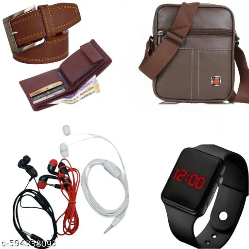 Latest trendy wholesale rate stock clernce offer Buy album wallets get belt 3 wired earphone led watch or hand bag free