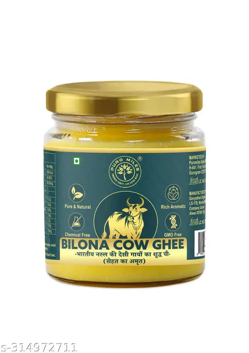Puro Miles A2 Cow Ghee | Made with Desi Kankrej Cow's A2 Milk |Forest Fed ,Grass Fed Cows| Organic & Natural| Pack of 200mL glass Jar