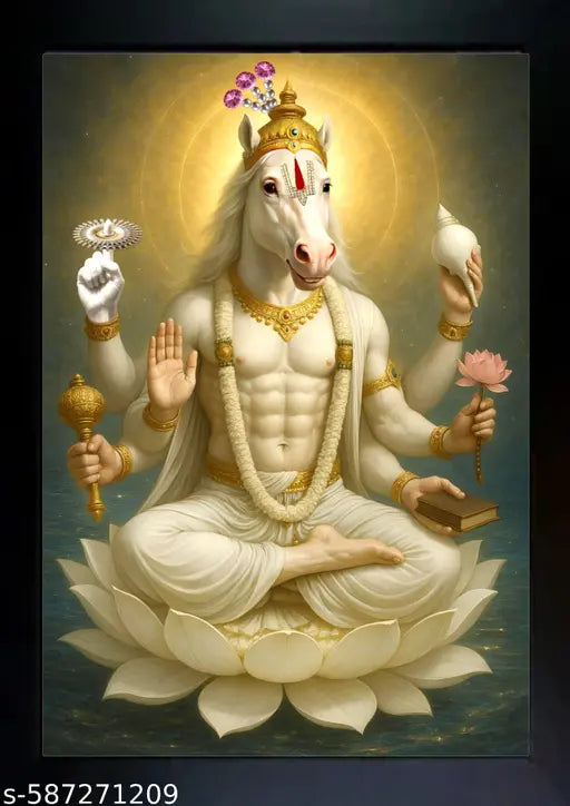 Hayagriva Photo Frame | Hayagriva Painting For Home Decoration  And Pooja Room ( 7x9 ) Inch