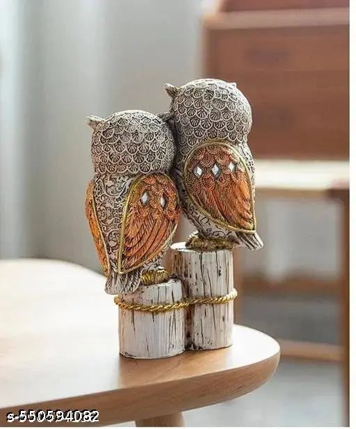 Set Of 2 Cute Resin Joint Owl Sculpture, Vintage Sculpture Tabletop Crafts Figurines Collectible Prop Owl Figurines Decor Sets, Table Desk Ornament, Owl Family Sculpture Owls Statue Gifts House, Tabletop Shelf Decor, Outdoor Garden Yard Statue Decoration