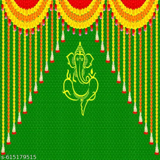 Ganesh Decorations for Backdrop,Size 5x5 feet (Cloth 60)(dussehra Pooja Backdrop) (Diwali backdrops Decoration)