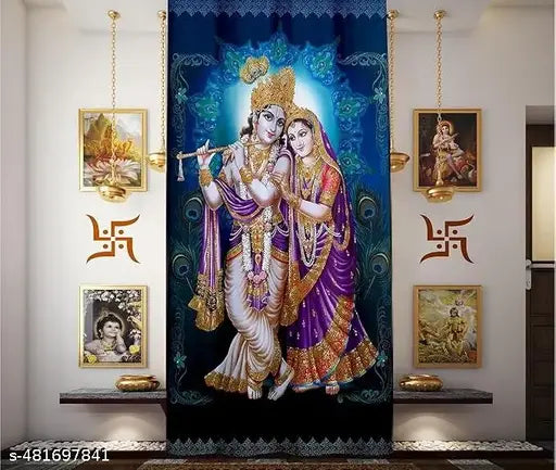 Devotional god Bhagwan Temple, mandir, pooja room curtain-1 pc
