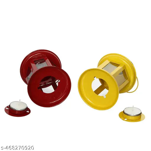 W&C - Metal Wall Hanging Lantern ( PACK OF 02 PCS )Tea Light Candle Holders - Home Decor and Gift for Diwali, Festival, Indoor, Outdoor Use !!! SHOP NOW !!!
