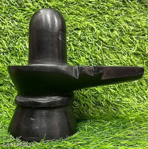 4 inch Marble Shivlinga Idol Black 400gram Marbel Shivling
