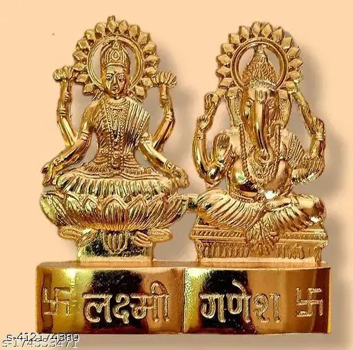 Haridwar Divine God Laxmi Ganesh Set Statue Idol Murti In Brass (4X4 Inch) Diwali Gift Lakshami Ganesh idol for diwali puja laxmi puja ganesh puja ganpati puja