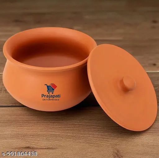 Clay Dahi Handi 500ml | Handmade Mitti Dahi Handi Pot with Lid | Perfect Clay Dahi Pot for Kitchen