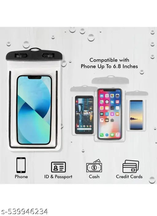 Pouch for Rain Touch Sensitive  Waterproof Pouch for Mobiles, Size upto 6.5 Inches Smartphones (multiple, Waterproof, Pack of: 1)
