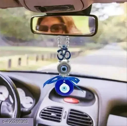 HH EXCLUSIVE Om Evil Eye car AND Wall Hanging For CAR Home And Office Protection From Negative Energy (Multi)