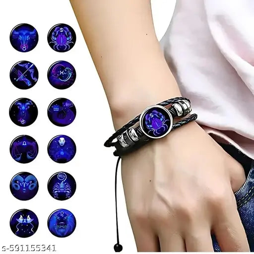 Leo Zodiac Sign Bracelet for Men & Women | Astrology Lucky Charm Bracelet | Horoscope Jewelry (Pack of 1)