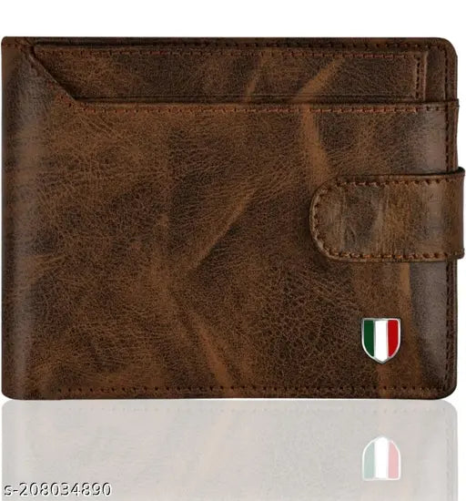 Attractive Men Rust Two Fold Leather Wallets