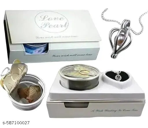 Make a Wish Necklace Love Wish Pearl Kit Creative Necklace Box Freshwater Oyster Pearl Cage Pendant Chain Christmas New Year Birthday Gift Sparrow Industry